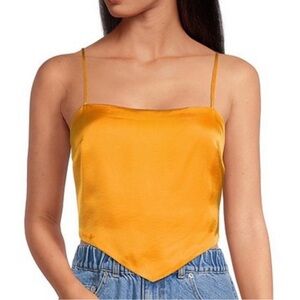 NWOT Gianni Bini Silk Cathy Square Neck Sleeveless Back Tie Detail Scarf Top